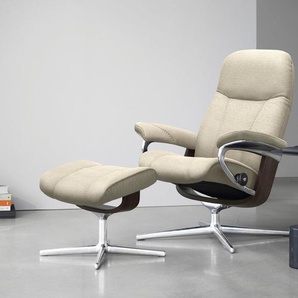 Stressless® Relaxsessel Consul (Set, Relaxsessel mit Hocker), mit Hocker, mit Cross Base, Größe S, M & L, Holzakzent Wenge