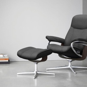 Stressless® Relaxsessel Consul (Set, Relaxsessel mit Hocker), mit Hocker, mit Cross Base, Größe S, M & L, Holzakzent Wenge