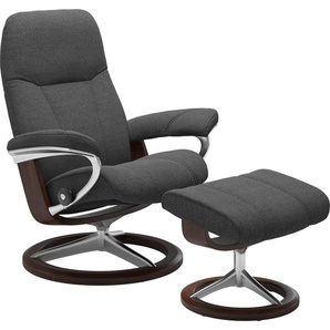 Stressless® Relaxsessel Consul (Set, Relaxsessel mit Hocker), mit Hocker, mit Signature Base, Größe L, Gestell Braun