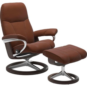 Stressless® Relaxsessel Consul (Set, Relaxsessel mit Hocker), mit Hocker, mit Signature Base, Größe L, Gestell Wenge