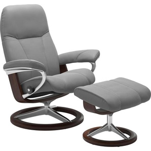 Stressless® Relaxsessel Consul (Set, Relaxsessel mit Hocker), mit Hocker, mit Signature Base, Größe M, Gestell Braun