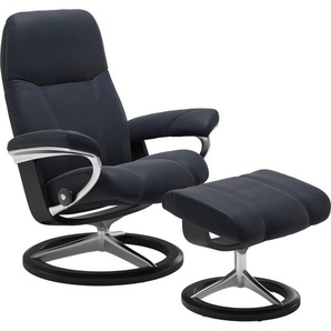 Stressless® Relaxsessel Consul (Set, Relaxsessel mit Hocker), mit Hocker, mit Signature Base, Größe M, Gestell Schwarz