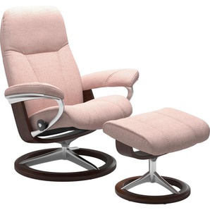 Stressless® Relaxsessel Consul (Set, Relaxsessel mit Hocker), mit Hocker, mit Signature Base, Größe S, Gestell Eiche