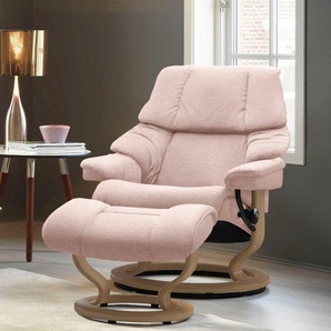 Stressless® Relaxsessel Reno (Set, Relaxsessel mit Hocker), mit Hocker, mit Classic Base, Größe S, M & L, Gestell Eiche