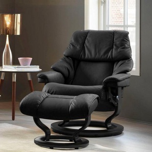 Stressless® Relaxsessel Reno (Set, Relaxsessel mit Hocker), mit Hocker, mit Classic Base, Größe S, M & L, Gestell Schwarz