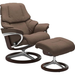 Stressless® Relaxsessel Reno (Set, Relaxsessel mit Hocker), mit Hocker, mit Signature Base, Größe S, M & L, Gestell Braun