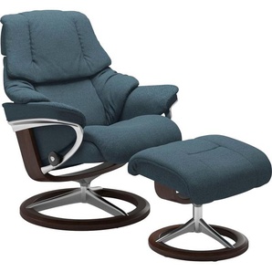 Stressless® Relaxsessel Reno (Set, Relaxsessel mit Hocker), mit Hocker, mit Signature Base, Größe S, M & L, Gestell Braun