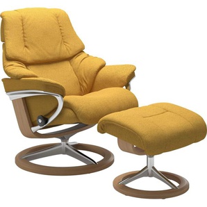 Stressless® Relaxsessel Reno (Set, Relaxsessel mit Hocker), mit Hocker, mit Signature Base, Größe S, M & L, Gestell Eiche