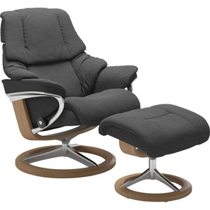 Stressless® Relaxsessel Reno (Set, Relaxsessel mit Hocker), mit Hocker, mit Signature Base, Größe S, M & L, Gestell Eiche