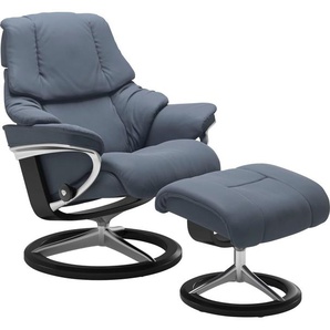 Stressless® Relaxsessel Reno (Set, Relaxsessel mit Hocker), mit Hocker, mit Signature Base, Größe S, M & L, Gestell Schwarz