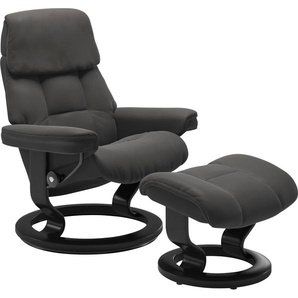 Stressless® Relaxsessel Ruby (Set, Relaxsessel mit Hocker), mit Classic Base, Größe S, Gestell Eiche, Wenge, Braun & Schwarz