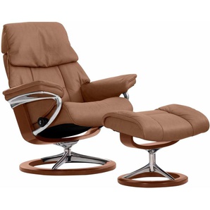 Stressless® Relaxsessel Ruby (Set, Relaxsessel mit Hocker), mit Signature Base, Größe L, Gestell Eiche, Wenge, Braun & Schwarz