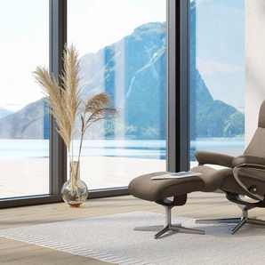 Stressless® Relaxsessel View, mit Cross Base, Größe S, M & L, Holzakzent Braun