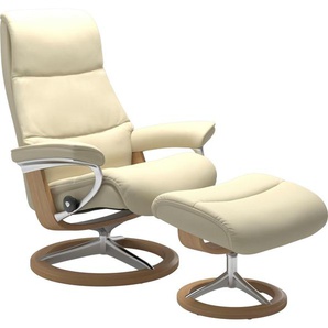 Stressless® Relaxsessel View (Set, Relaxsessel mit Hocker), mit Signature Base, Größe M,Gestell Eiche