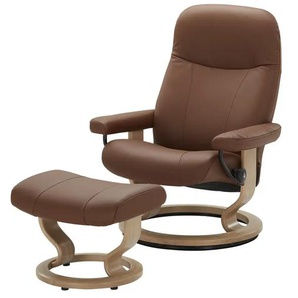 Stressless Relaxsessel mit Hocker aus Echtleder Garda M ¦ braun ¦ Maße (cm): B: 76 H: 100 T: 71