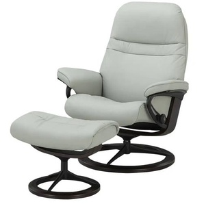 Stressless Relaxsessel mit Hocker aus Leder Signature M - blau - Materialmix | Möbel Kraft