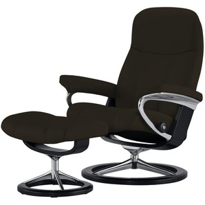 Stressless Relaxsessel mit Hocker braun - Leder Consul M ¦ braun ¦ Maße (cm): B: 76 H: 100 T: 71