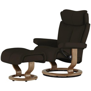 Stressless Relaxsessel mit Hocker braun - Leder Magic L ¦ braun ¦ Maße (cm): B: 90 H: 111 T: 82