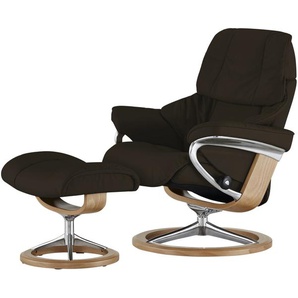 Stressless Relaxsessel mit Hocker braun - Leder Reno L ¦ braun ¦ Maße (cm): B: 92 H: 110 T: 80