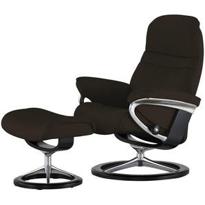 Stressless Relaxsessel mit Hocker braun - Leder Sunrise L ¦ braun ¦ Maße (cm): B: 92 H: 105 T: 80