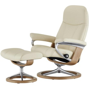 Stressless Relaxsessel mit Hocker Leder Consul L ¦ creme ¦ Maße (cm): B: 91 H: 102 T: 79