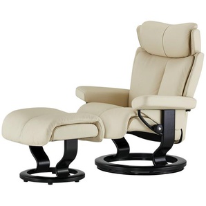 Stressless Relaxsessel mit Hocker creme - Leder Magic L ¦ creme ¦ Maße (cm): B: 90 H: 111 T: 82