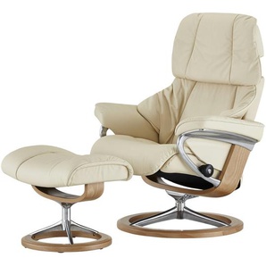 Stressless Relaxsessel mit Hocker creme - Leder Reno S ¦ creme ¦ Maße (cm): B: 79 H: 109 T: 75