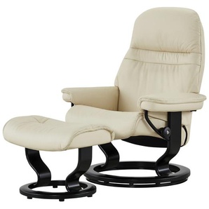 Stressless Relaxsessel mit Hocker creme - Leder Sunrise M ¦ creme ¦ Maße (cm): B: 79 H: 103 T: 73