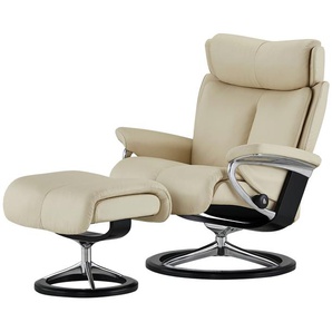 Stressless Relaxsessel mit Hocker Leder Magic L ¦ creme ¦ Maße (cm): B: 91 H: 112 T: 84