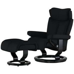 Stressless Relaxsessel mit Hocker Leder Magic L ¦ schwarz ¦ Maße (cm): B: 90 H: 111 T: 82