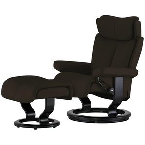 Stressless Relaxsessel mit Hocker Leder Magic M ¦ braun ¦ Maße (cm): B: 81 H: 111 T: 77