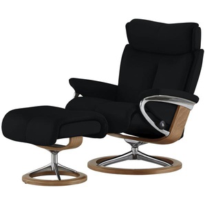 Stressless Relaxsessel mit Hocker Leder Magic M ¦ schwarz ¦ Maße (cm): B: 82 H: 112 T: 78