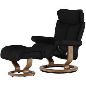 Stressless Relaxsessel mit Hocker Leder Magic S ¦ schwarz ¦ Maße (cm): B: 77 H: 108 T: 76