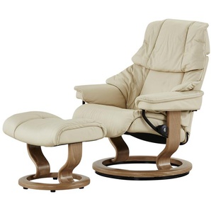 Stressless Relaxsessel mit Hocker  Reno L ¦ creme ¦ Maße (cm): B: 88 H: 108 T: 78