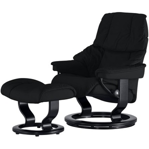 Stressless Relaxsessel mit Hocker  Reno L ¦ schwarz ¦ Maße (cm): B: 88 H: 108 T: 78