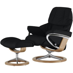 Stressless Relaxsessel mit Hocker  Reno L ¦ schwarz ¦ Maße (cm): B: 92 H: 110 T: 80