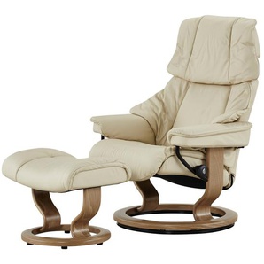 Stressless Relaxsessel mit Hocker  Reno M ¦ creme ¦ Maße (cm): B: 79 H: 108 T: 75