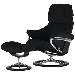 Stressless Relaxsessel mit Hocker Reno - schwarz - Materialmix - 83 cm - 110 cm - 76 cm | Möbel Kraft