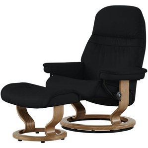 Stressless Relaxsessel mit Hocker schwarz - Leder Sunrise S ¦ schwarz ¦ Maße (cm): B: 75 H: 100 T: 73