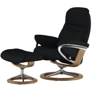 Stressless Relaxsessel mit Hocker schwarz - Leder Sunrise S ¦ schwarz ¦ Maße (cm): B: 79 H: 103 T: 73