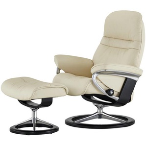 Stressless Relaxsessel mit Hocker Leder Sunrise L ¦ creme ¦ Maße (cm): B: 92 H: 105 T: 80