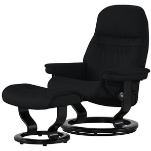 Stressless Relaxsessel mit Hocker Leder Sunrise L ¦ schwarz ¦ Maße (cm): B: 88 H: 103 T: 78