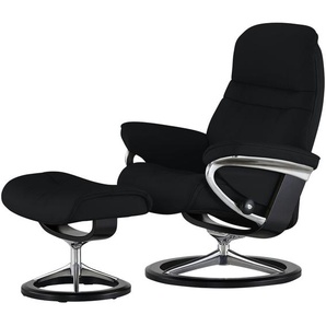 Stressless Relaxsessel mit Hocker Leder Sunrise L ¦ schwarz ¦ Maße (cm): B: 92 H: 105 T: 80