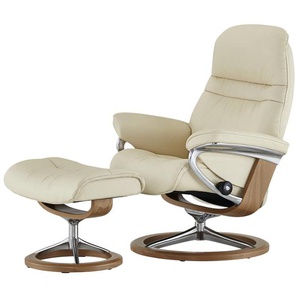 Stressless Relaxsessel mit Hocker Leder Sunrise M ¦ creme ¦ Maße (cm): B: 83 H: 105 T: 74