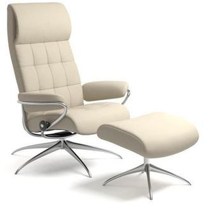 Stressless Relaxsesselset London, Creme, Metall, Leder, Echtleder, Rindleder, 80x115x74 cm, Lederauswahl, Stoffauswahl, Relaxfunktion, Wohnzimmer, Sessel, Relaxsessel