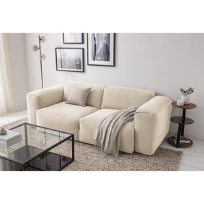 2-Sitzer Sofa Beige Webstoff Saia 220 x 71 x 102cm Modern