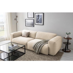 3-Sitzer Sofa Beige Webstoff Saia 251 x 71 x 102cm Modern