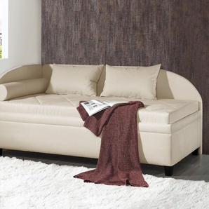 Studioliege Kamina Komfort, beige, 100x200 cm, mit Lattenrost - mit Kaltschaum-Matratze, H3