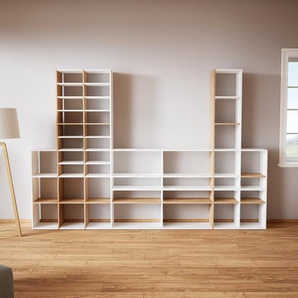 Stufenregal Weiß - Modernes Treppenregal für Bücher: Hochwertige Qualität, einzigartiges Design - 344 x 232 x 34 cm, Selbst designen