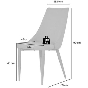 Stuhl   Howard ¦ grau ¦ Maße (cm): B: 46,5 H: 90 T: 63